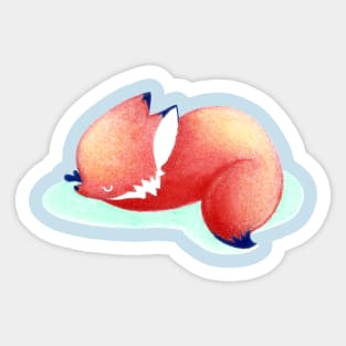 Sleepy Fox Sticker